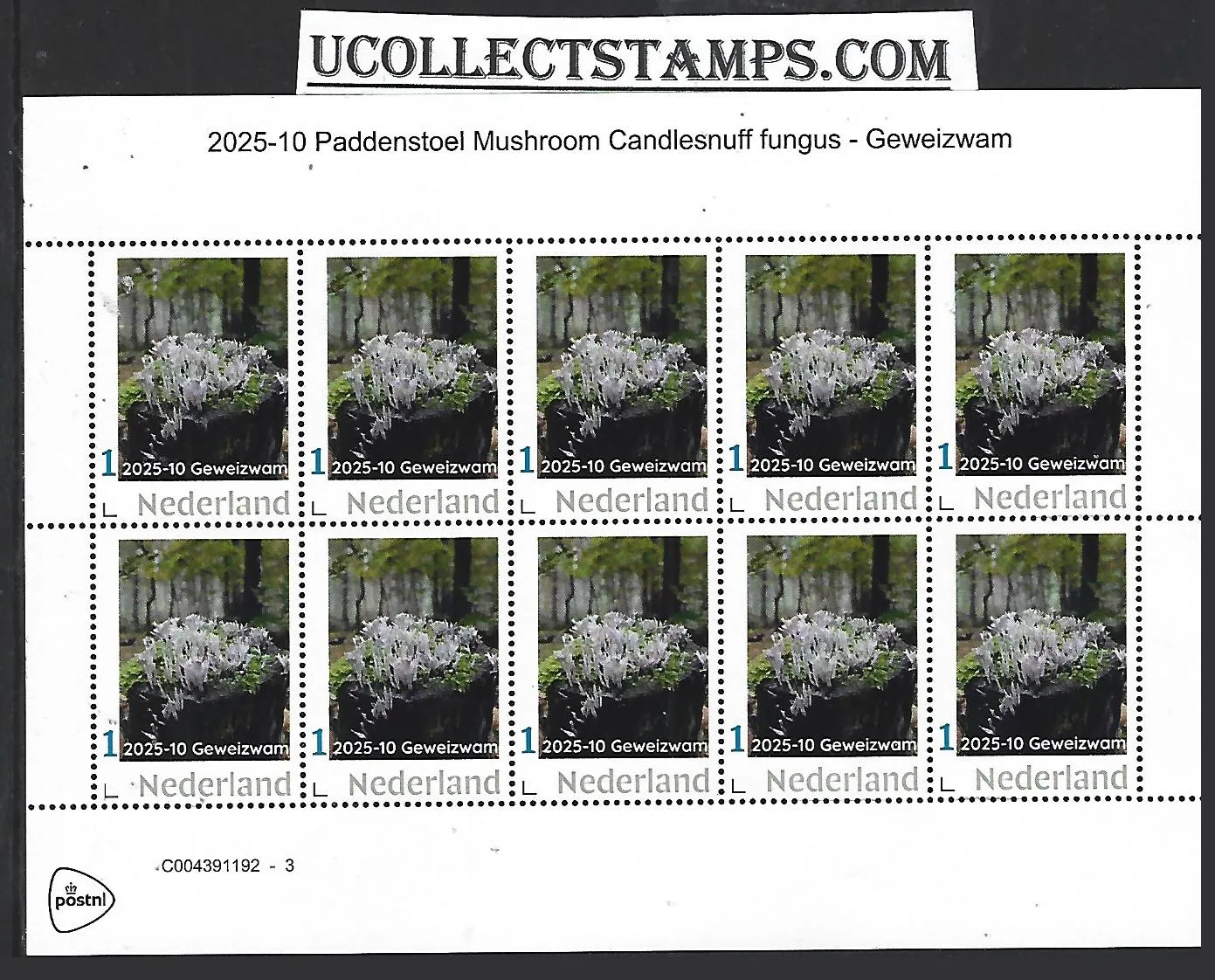 Netherlands 2025-10 Candlesnuff fungus sheet MNH