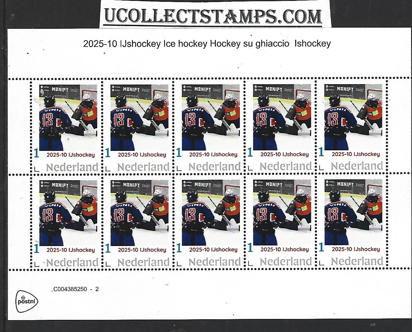 Nederland 2025-10 IJshockey Ice hockey sheetlet postfris/mnh