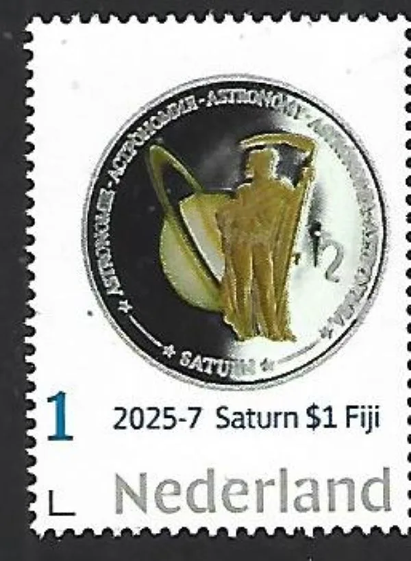 Netherlands 2025-7 Space: Saturn $1 coin Fiji MNH