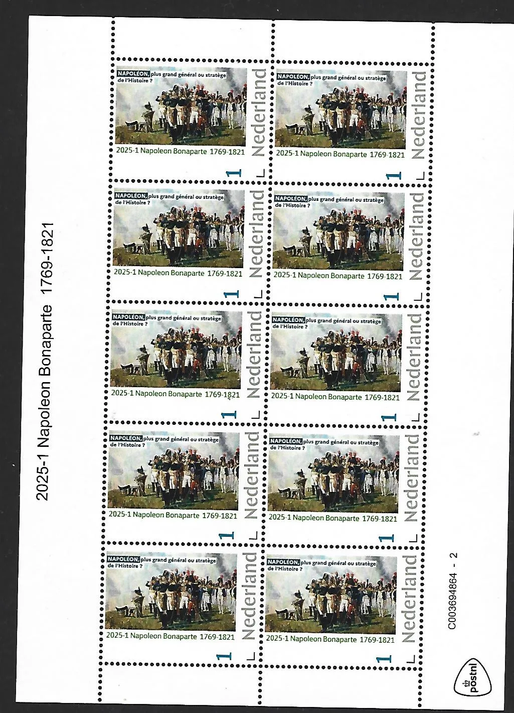 Netherlands 2025-1 Napoleon Bonaparte sheetlet MNH