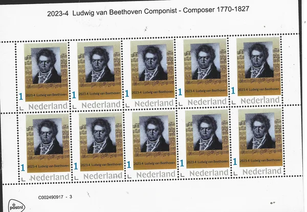Nederland 2023-4 Ludwig van Beethoven 1770-1827 vel-sheetlet postfris/mnh