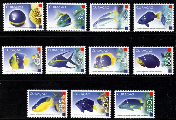 Curacao 3-13 new constitution fish 2011 MNH
