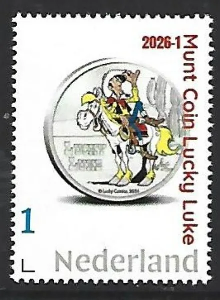 Nederland 2026-1 Munt coin: Luckey Luke Jolly Jumper €5 Belgie postfris/mnh