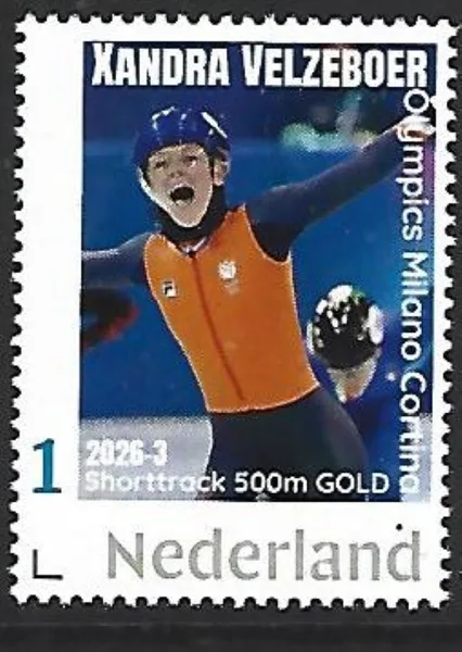 Nederland 2026-3 Olympics: Milano Cortina X Velzeboer 500m Shorttrack postfris/mnh
