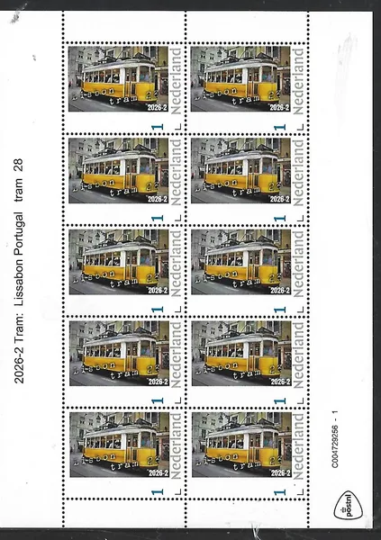 Nederland 2026-2 Tram: Lissabon Portugal tram 28 sheet postfris/mnh