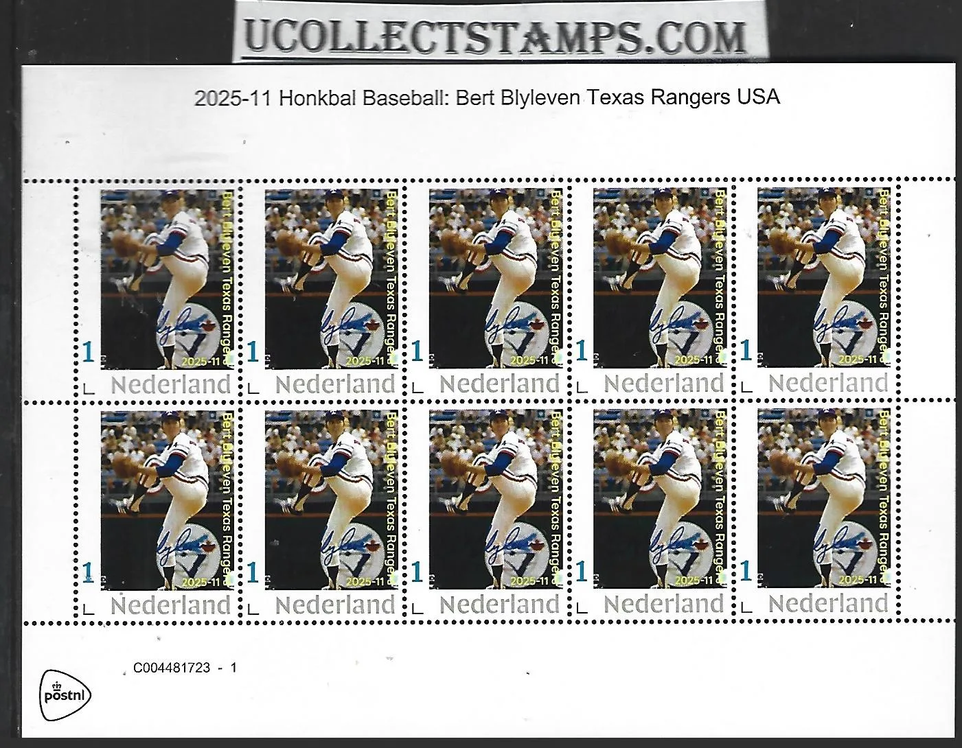 Nederland 2025-11 Honkbal Bert Blyleven Texas Rangers sheet postfris/mnh