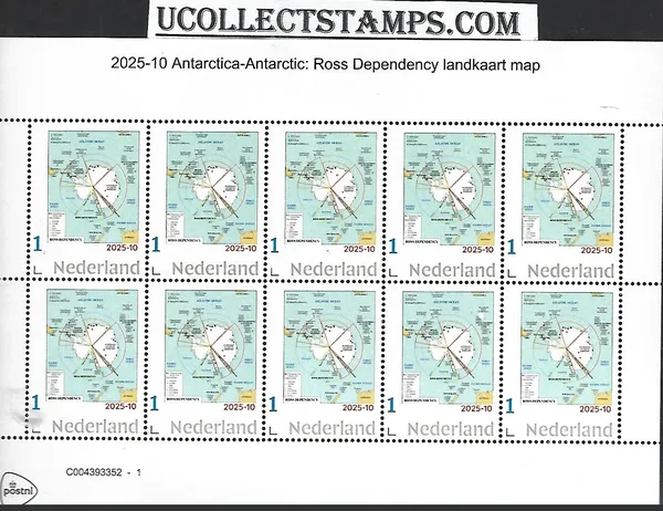 Netherlands 2025-10 Antarctica: Ross Dependency map sheet MNH