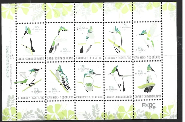 Caribisch Nederland 2025: Eustatius Birds sheetlet postfris/mnh