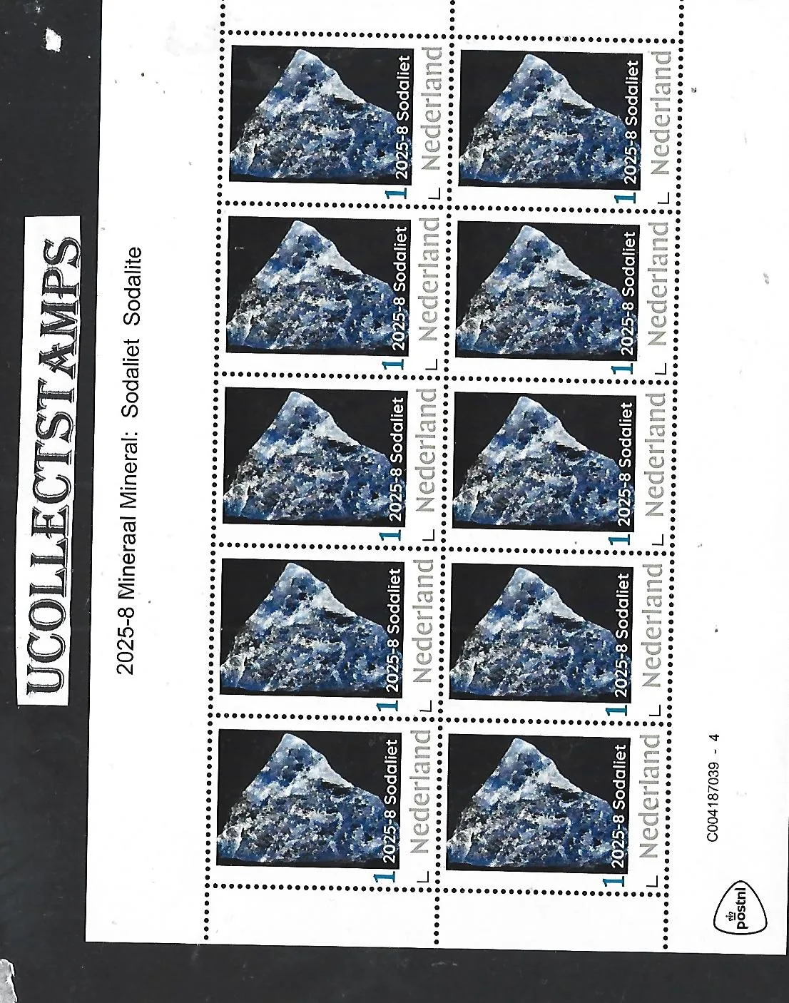 Nederland 2025-8 Mineraal Mineral: Sodaliet Sodalite sheet postfris/mnh