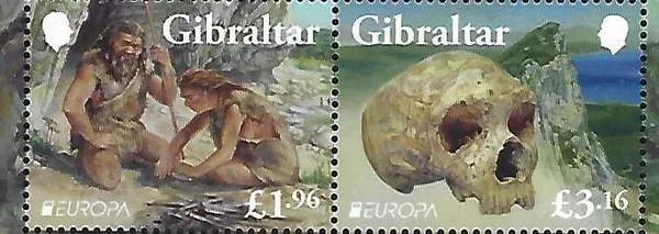 Gibraltar 2025 Archeology Europa Skull MNH