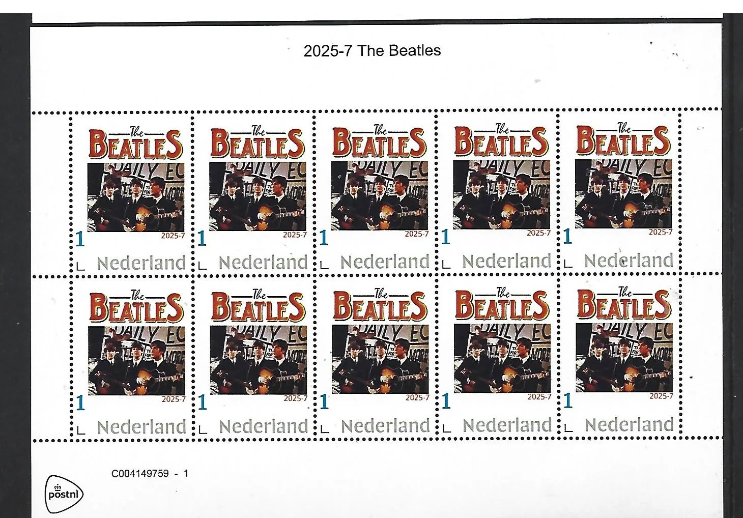 Nederland 2025-7 The Beatles sheetlet postfris/mnh