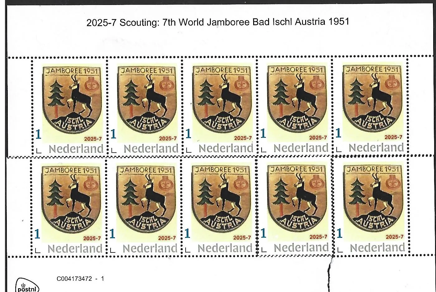 Nederland 2025-7 Scouting World Jamboree Bad Ischl 1951 sheet postfris/mnh