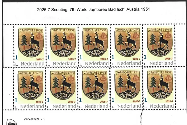 Nederland 2025-7 Scouting World Jamboree Bad Ischl 1951 sheet postfris/mnh