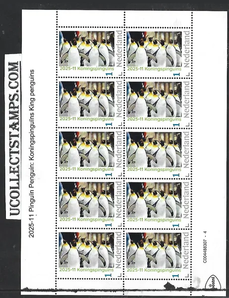 Nederland 2025-11 Pinguïn Penguin: King penguins Sheetlet postfris/mnh
