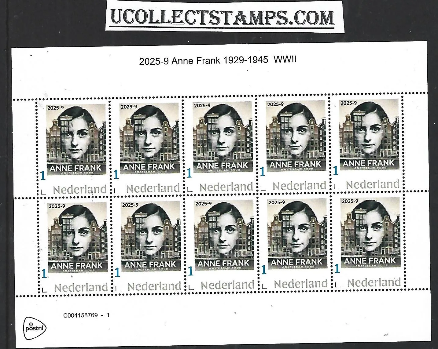 Nederland 2025-9 Anne Frank: Het Achterhuis sheetlet postfris/mnh