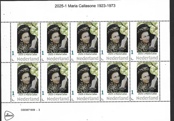 Netherlands 2025-1 Maria Callas sheetlet MNH