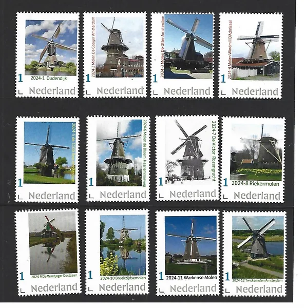 Netherlands 2024-12 Molen Windmill: yearset MNH