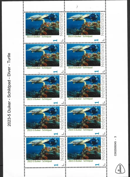 Netherlands 2023-5 Duiker Diver turtle sheet-sheetlet MNH
