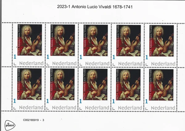 Netherlands 2023-1 Antonio Lucio Vivaldi violin sheet postage MNH