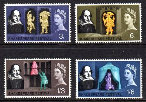Great Britain 1964 Shakespeare Phosphor MNH