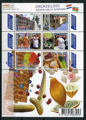 Nederland V2752-2757a Grenzeloos Nederland-Suriname Agricultuur vel/sheetlet 2010 postfris/mnh