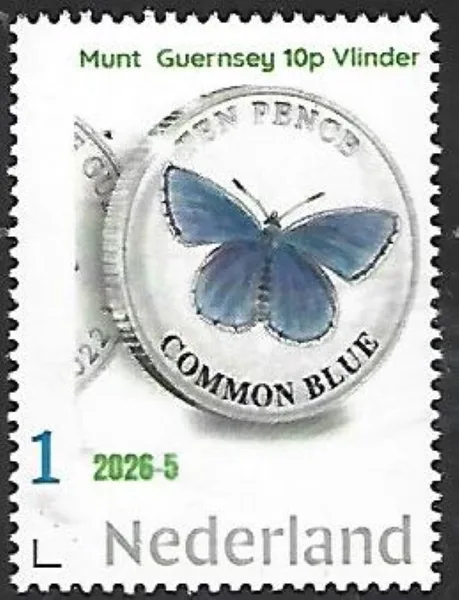 Netherlands 2026-5 Coin: animals Butterfly Guernsey 10p MNH