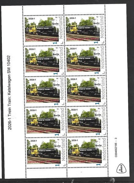 Netherlands 2026-1 Train: Ketelwagen SM 10402 sheetlet MNH