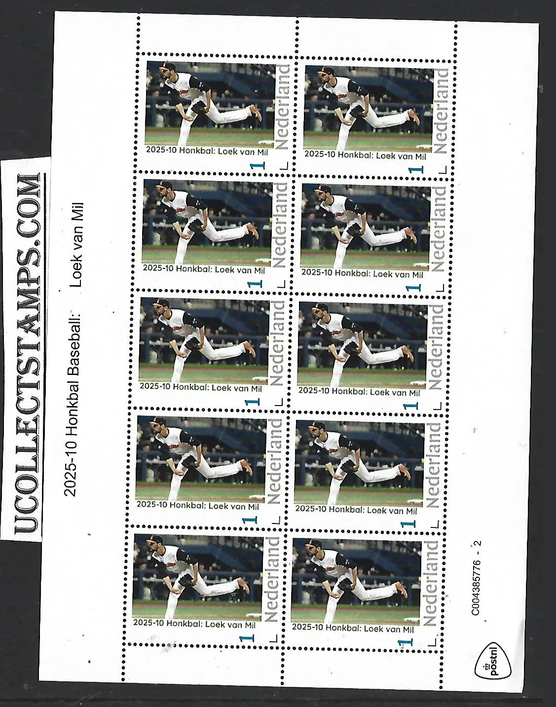 Netherlands 2025-10 Baseball: Loek van Mil sheetlet MNH