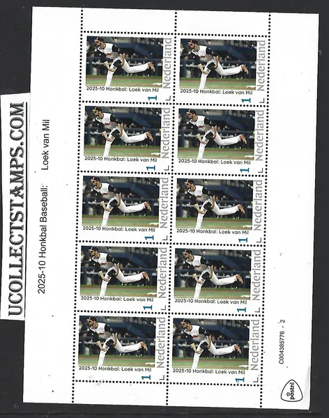 Nederland 2025-10 Honkbal Baseball: Loek van Mil sheetlet postfris/mnh