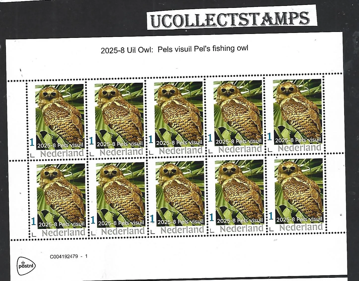 Netherlands 2025-8 Eurasian Eagle-Owl: Pelage Tawny Owl sheetlet MNH
