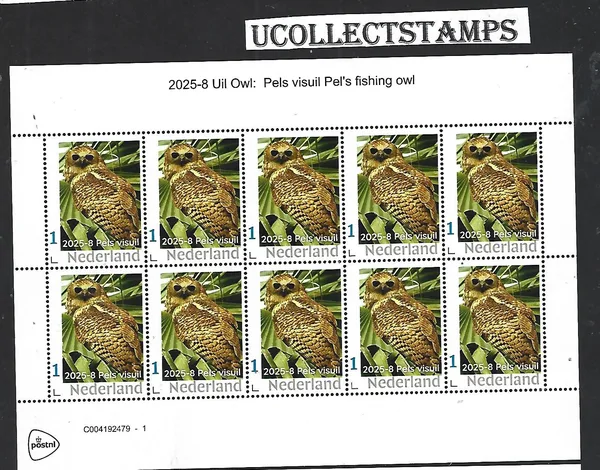 Nederland 2025-8 Uilm Owl: Pels Visuil sheetlet postfris/mnh