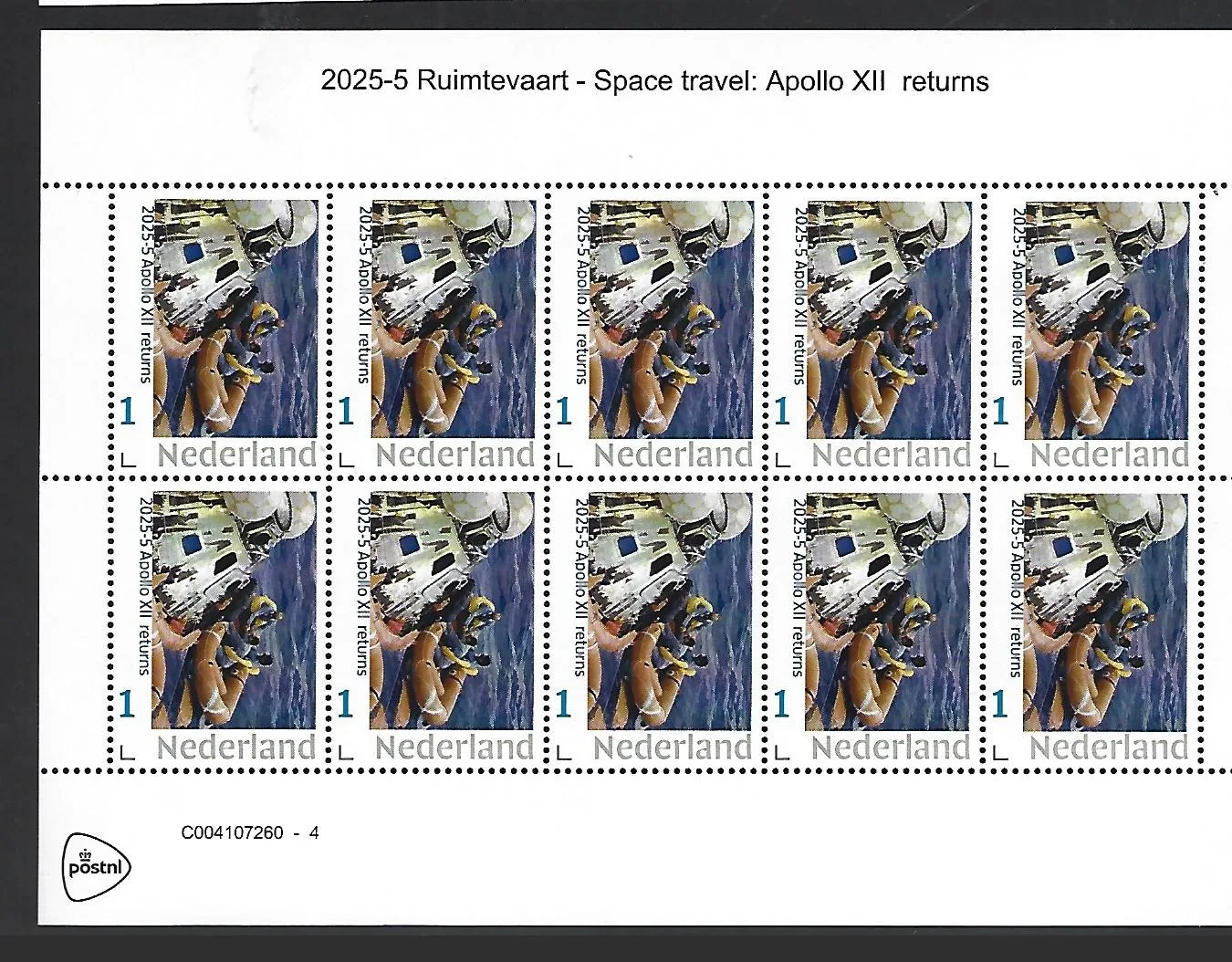 Nederland 2025-5 Ruimtevaart Space: Apollo XII returns sheet postfris/mnh