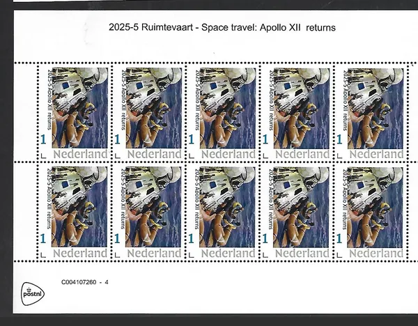 Nederland 2025-5 Ruimtevaart Space: Apollo XII returns sheet postfris/mnh