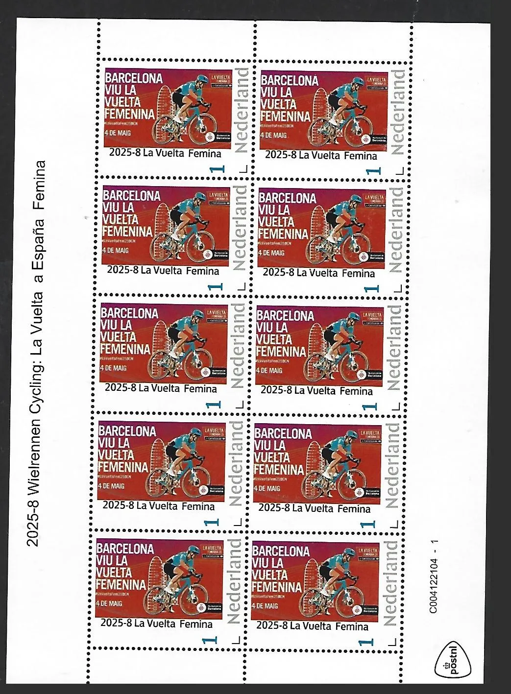 Nederland 2025-8 Wielrennen Cycling: La Vuelta Femina sheetlet postfris/mnh
