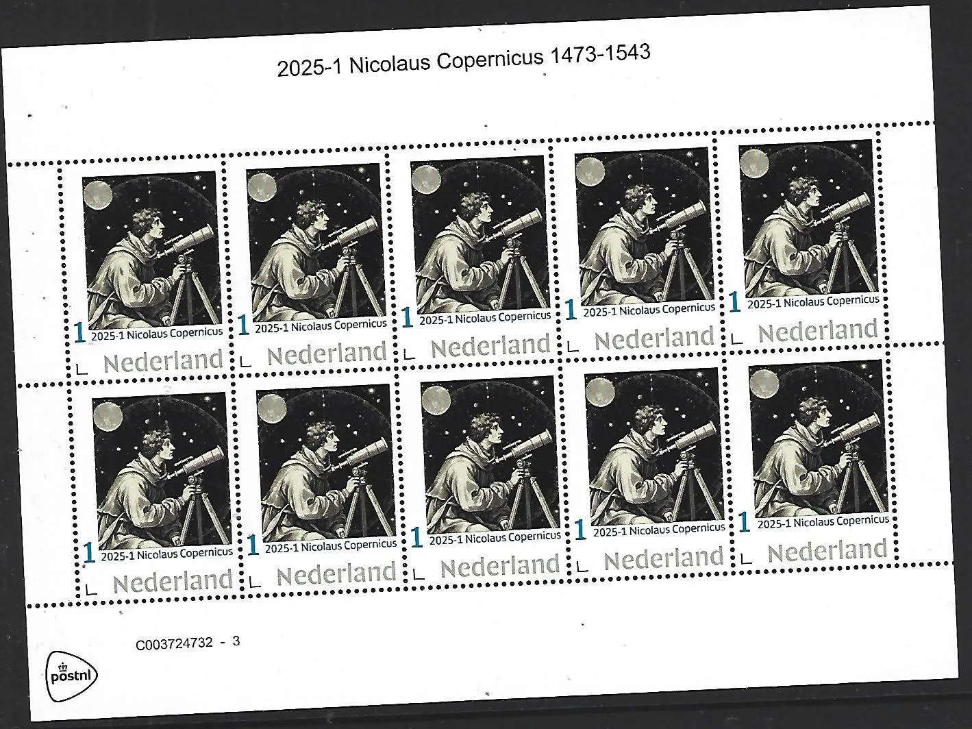 Nederland 2025-1 Nicolaus Copernicus Astronomer sheetlet postfris/mnh