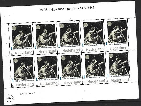 Netherlands 2025-1 Nicolaus Copernicus Astronomer sheetlet MNH