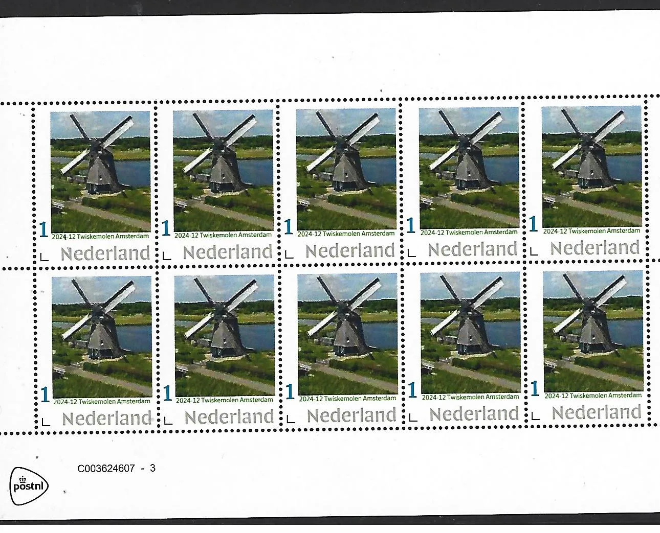 Pays-Bas 2024-12 Moulin Windmill: Twiskemolen Amsterdam feuillet neuf/mnh