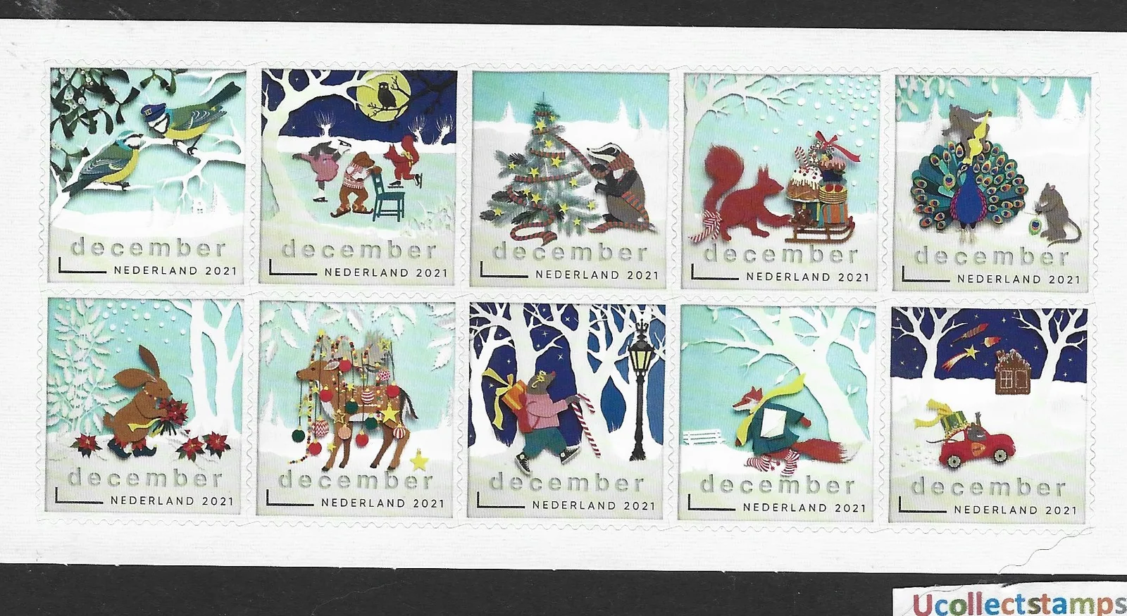 Pays-Bas 2021 Timbre de décembre Noël 3978-3987 neuf/mnh