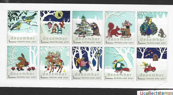 Nederland 2021 Decembzegel Kerstmis 3978-3987 postfris/mnh