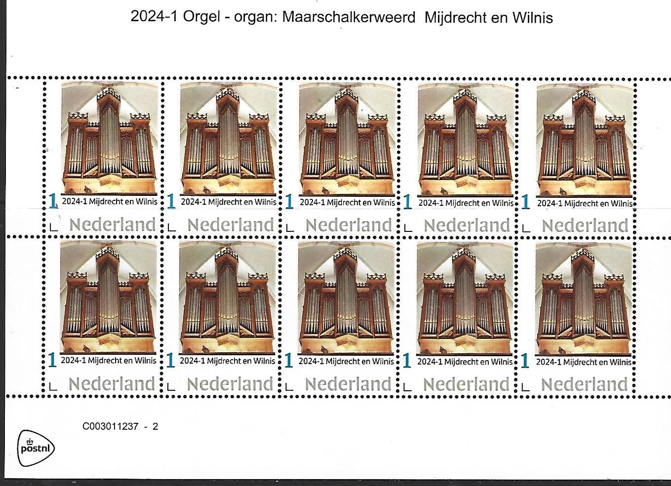 Niederlande 2024-1 Orgel: Maarschalkerwaard Mijdrecht en Wilnis Kleinbogen postfrisch/ungebraucht