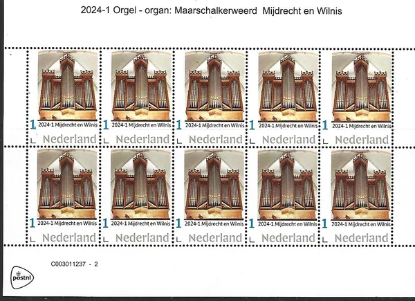 Nederland 2024-1 Orgel Organ: Maarschalkerweerd Mijdrecht en Wilnis sheetlet postfris/mnh