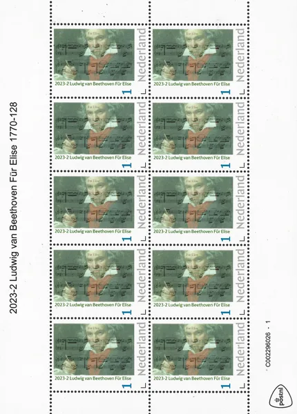 Netherlands 2023-2 Ludwig van Beethoven für Elise vel-sheet MNH