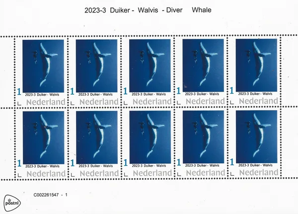 Netherlands 2023-3 Diver Whale sheet MNH