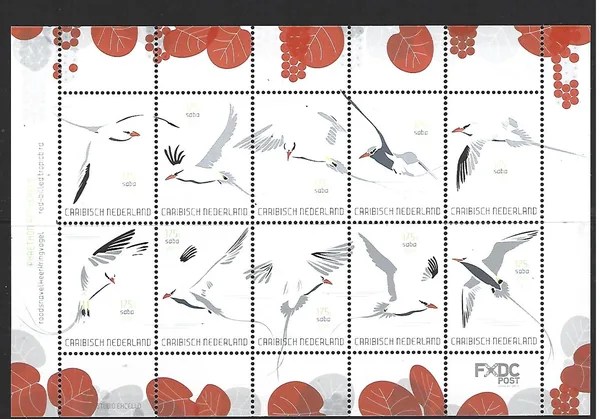 Caribisch Nederland 2025: Saba Birds sheetlet postfris/mnh