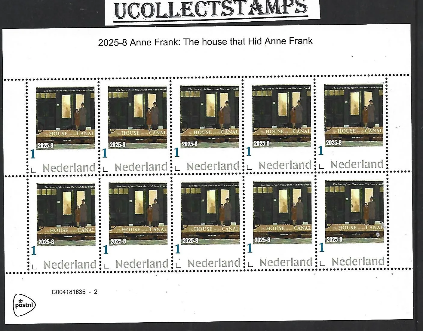 Netherlands 2025-8 Anne Frank: the house that hid Anne Frank sheet MNH