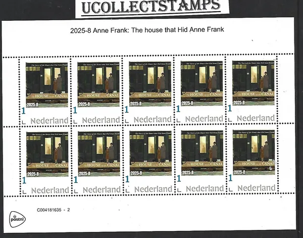 Nederland 2025-8 Anne Frank: the house that hid Anne Frank sheet postfris/mnh