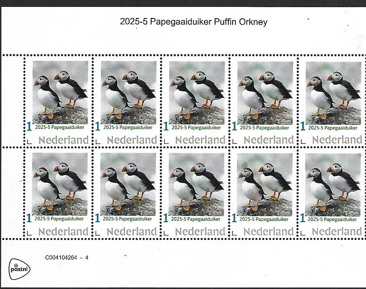Nederland 2025-5 Papegaaiduiker Puffins Papegeitaucher sheet postfris/mnh