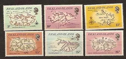 320-325 Falkland 1981 landkaarten postfris/mnh