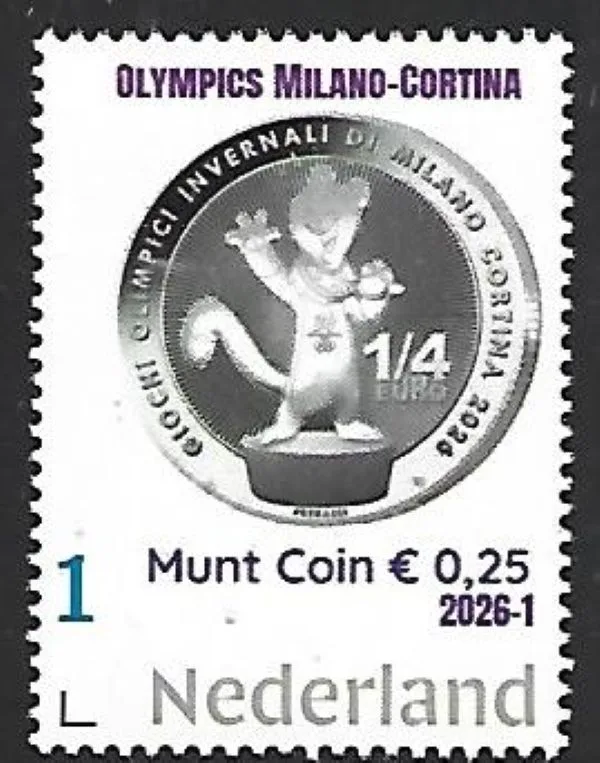 Netherlands 2026-1 Olympics Milan Cortina: Coin 0.25 MNH