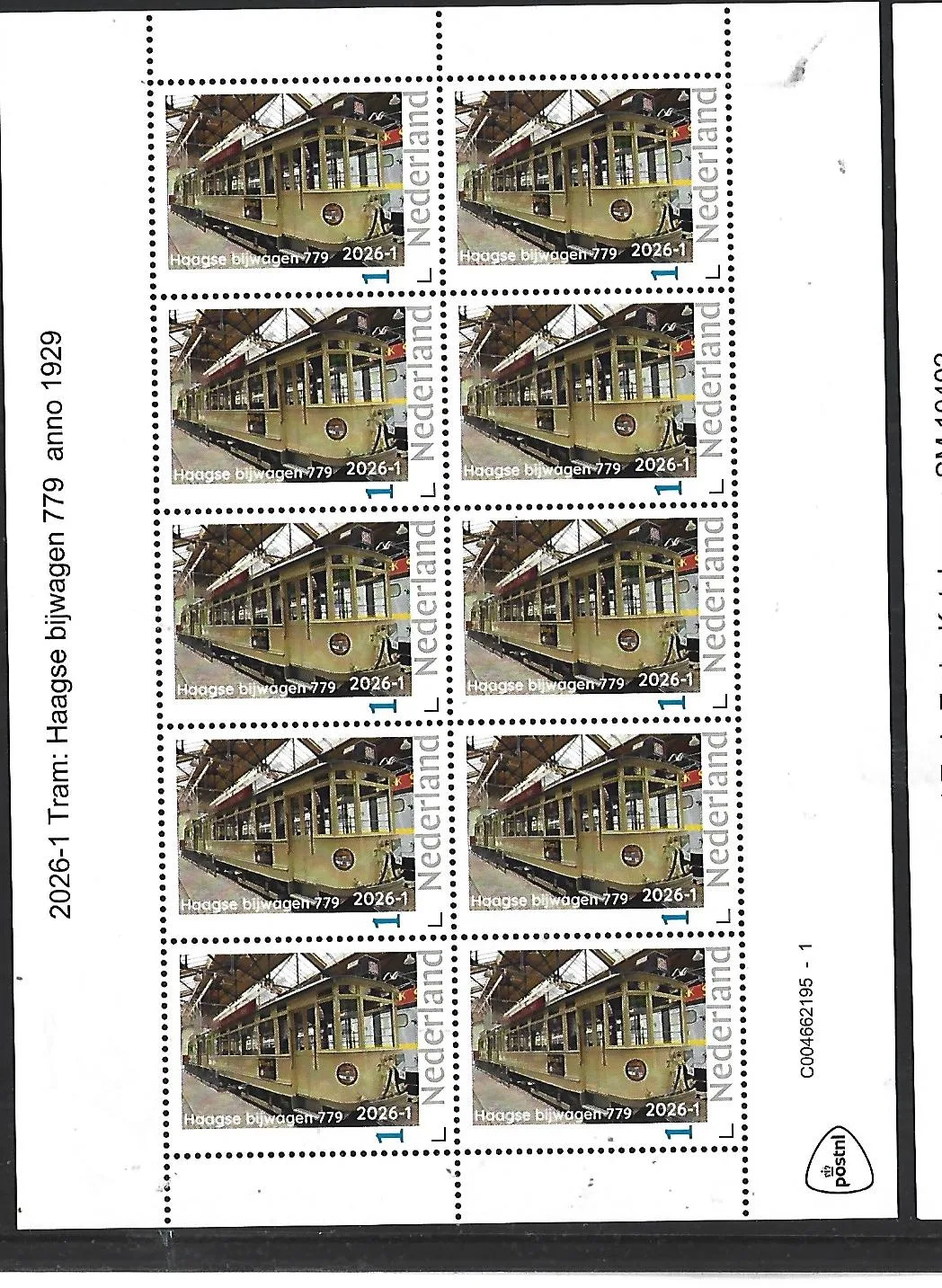 Netherlands 2026-1 Tram: The Hague Trailer Car SM 10402 sheetlet MNH